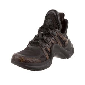 Black Mesh Louis Vuitton Archlight low top sneakers with coated LV logo